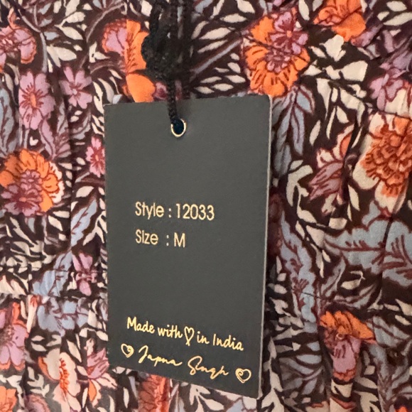 Japna Orange and Purple Floral Crop Top - Picture 4 of 9